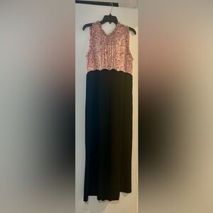 Moulinette Soeurs by Anthropologie Pink and Purple Floral with black pant romper